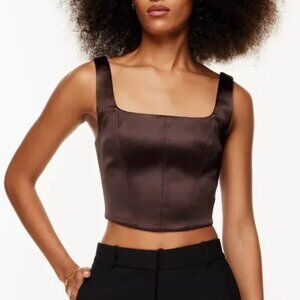 NWT Aritzia TEN by Babaton - Elevate Bustier Top (Rich Mocha Brown)